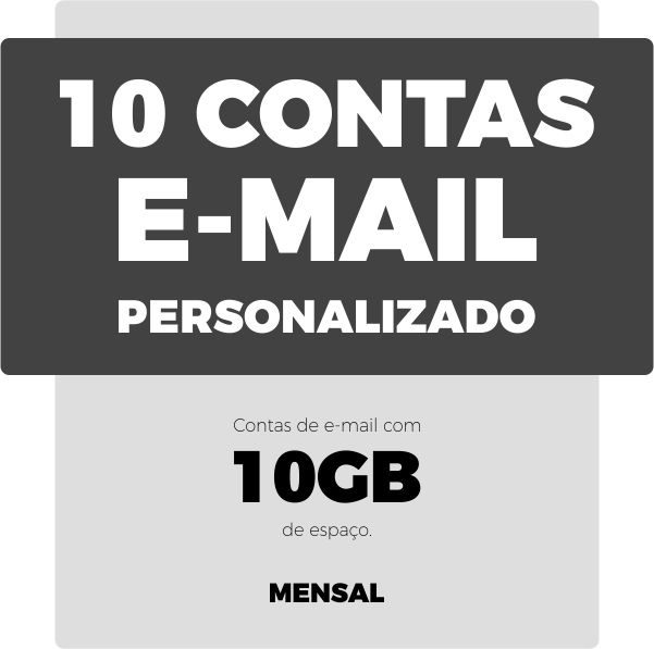 10 contas de e-mail de 10GB